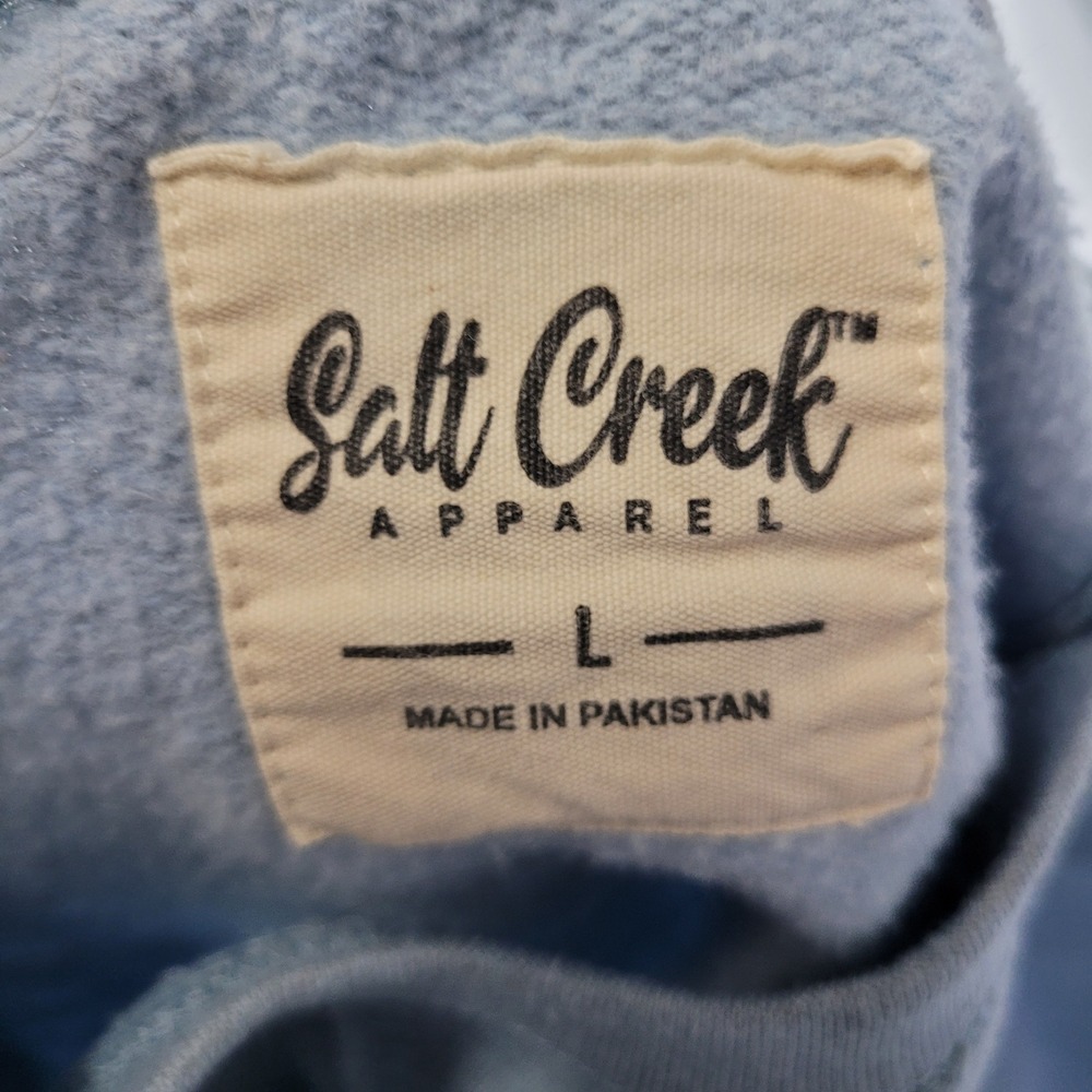 Salt Creek Apparel Upper Michigan Graphic‎ Sweatshirt Light Blue Pullover Size L - Picture 6 of 8